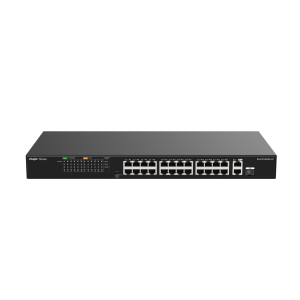24-Port 10/100 Mbps with 2-Port Gigabit Unmanaged PoE Switch